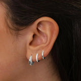 3-Pair CZ Hoop Earring Set