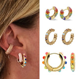 Cubic Zirconia Rainbow Ear Cuff Set