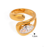 Waterdrop Zircon Open Statement Ring