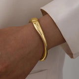 Gold Chunky Open Cuff Set