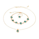 Women's 5-Piece White Crystal Jewelry Set — Necklace, Bracelet, Ring & Earrings