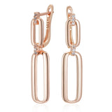 Rose Gold Geometric Drop Earrings