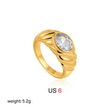 Oval Zircon Stackable Ring