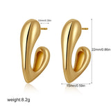 Glossy Irregular Heart Stud Earrings