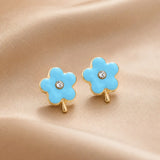 Summer Flower Zircon Stud Earrings