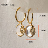 Natural Shell Sun & Moon Hoop Earrings