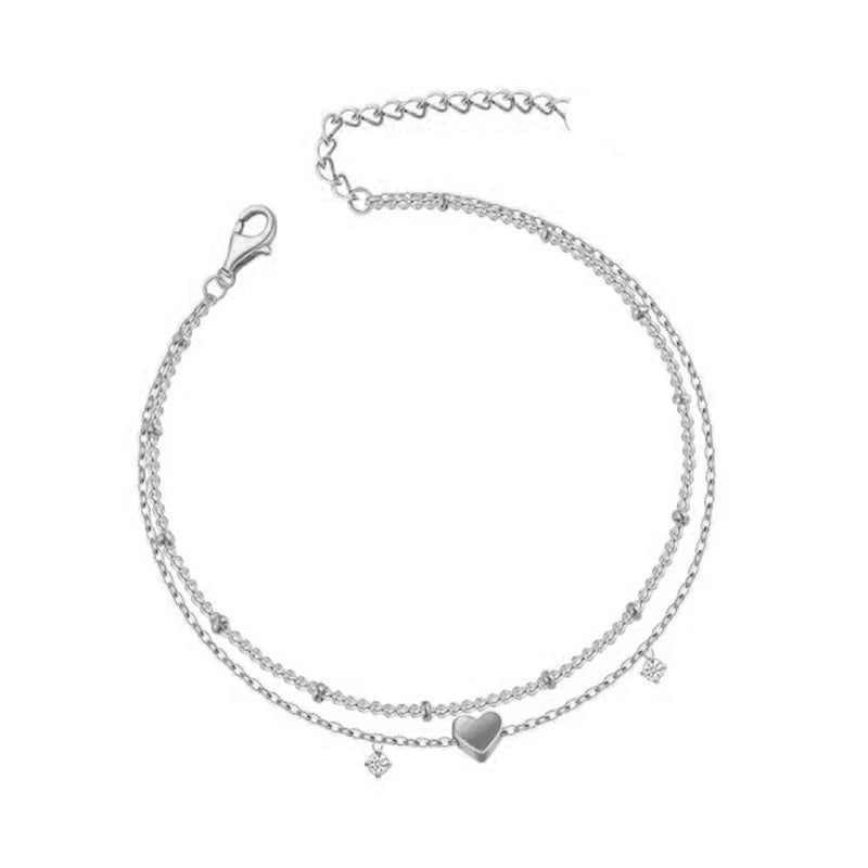 14K Plated Heart Chain Bracelet