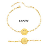 Zodiac Coin Charm Chain Bracelet