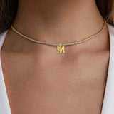 Pavé Initial Tennis Necklace