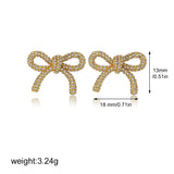 Cubic Zirconia Bow Stud Earrings
