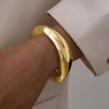 Gold Chunky Open Cuff Set