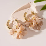 Vintage Resin Petal Flower Earrings