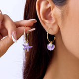 Asymmetrical Shell & Starfish Drop Earrings