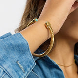 Turquoise Ribbed Stack Bracelet