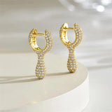 Cubic Zirconia Waterdrop Hoop Earrings