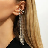 Butterfly & Pearl Tassel Ear Cuff