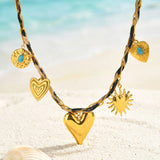 Turquoise Leopard Heart Choker