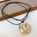 Horseshoe Pendant Leather Necklace