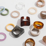 Colorful Acrylic Resin Ring Set