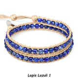 Azure Lapis Leather Wrap Bracelet