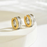 Luxury Zircon Two-Tone Clip Earrings