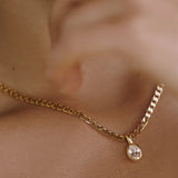 Multicolour Oval CZ Natural Stone Necklace