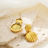 Shell Textured Drop Earrings