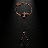 Zircon Beaded Hand Chain Bracelet