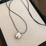 Horseshoe Pendant Leather Necklace