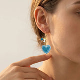 Candy Heart Zircon & Pearl Earrings