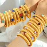 Punk Thick Gold Elastic Cuff