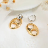 Linked Oval Hoop Earrings