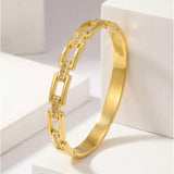 Gold Geometric Link Bangle