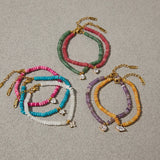 Natural Stone Star & Heart Beaded Bracelet