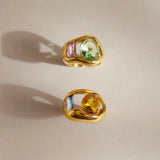 Colorful Zircon Square Open Ring