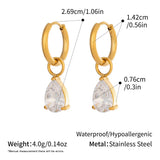 Waterdrop Zircon CZ Pendant Hoops
