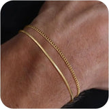 Men's Gold Chain Bracelet Set