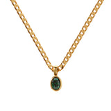 Multicolour Oval CZ Natural Stone Necklace