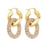 Glam Link Pavé Hoop Earrings
