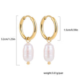 Pearl Huggie Hoop Earrings