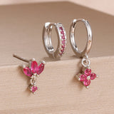 Gemma Floral Crystal Earring Set