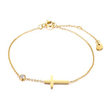 Birthstone CZ Cross Chain Bracelet