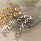 CZ Zircon Chain Pendant Drop Earrings