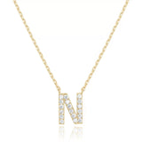 Zircon Letter Choker Necklace