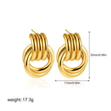 Two-Tone Knot Twist Stud Earrings