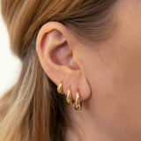 3-Pair CZ Hoop Earring Set