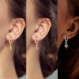 Sterling Silver Charm Hoop Earrings