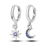 Sterling Silver Charm Hoop Earrings