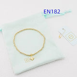 Gold Cross & Round Bead Bracelet