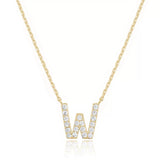 Zircon Letter Choker Necklace